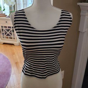 Cache Black and white striped top.